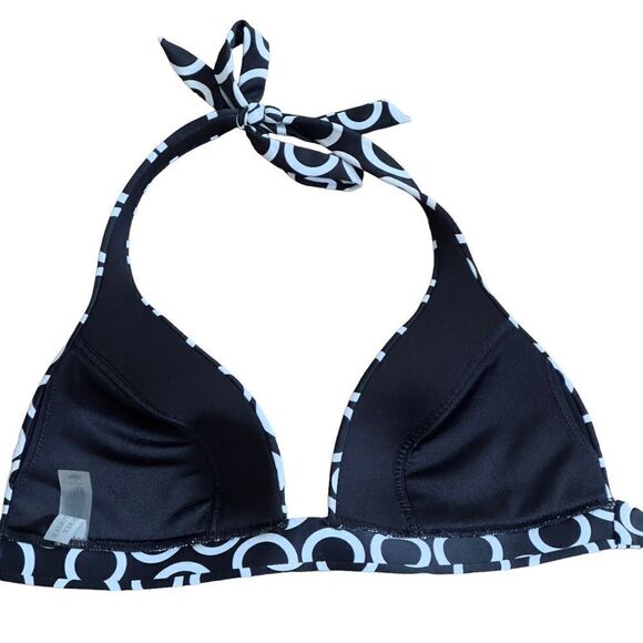 Victoria’s Secret Black & White Circle Triangle Bikini Top LARGE - Picture 7 of 10